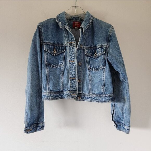 GAP | Vintage denim jacket cropped daisy embroidered floral sz S - Picture 3 of 4